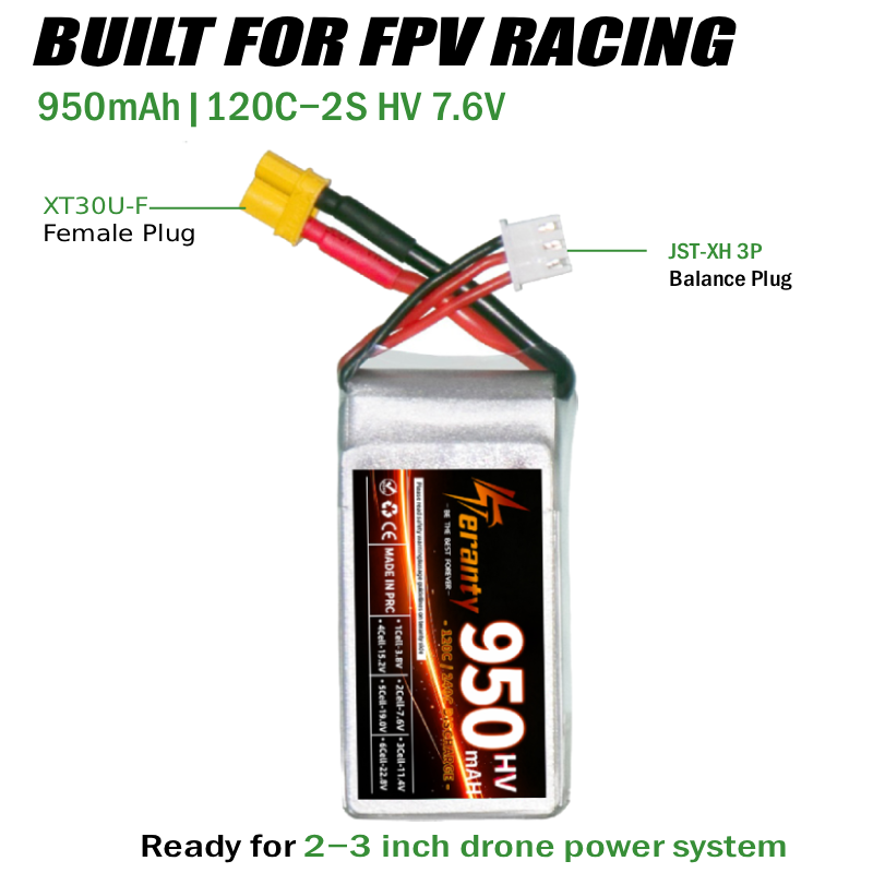 Batteria LiPo Teranty 2S HV 7. - Drone Racing Charger recensione e prezzo
